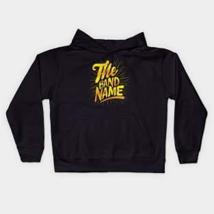 Gradient Yellow colors The Band Name Kids Hoodie